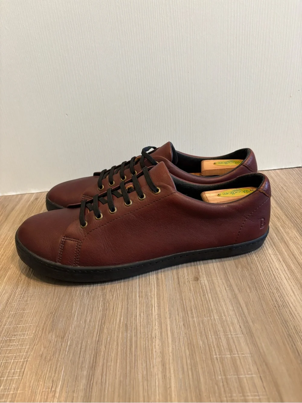 Birchbury Bramfords Mens Pebbled Leather Low Top Sneakers 13 US 46 EU Minimalist